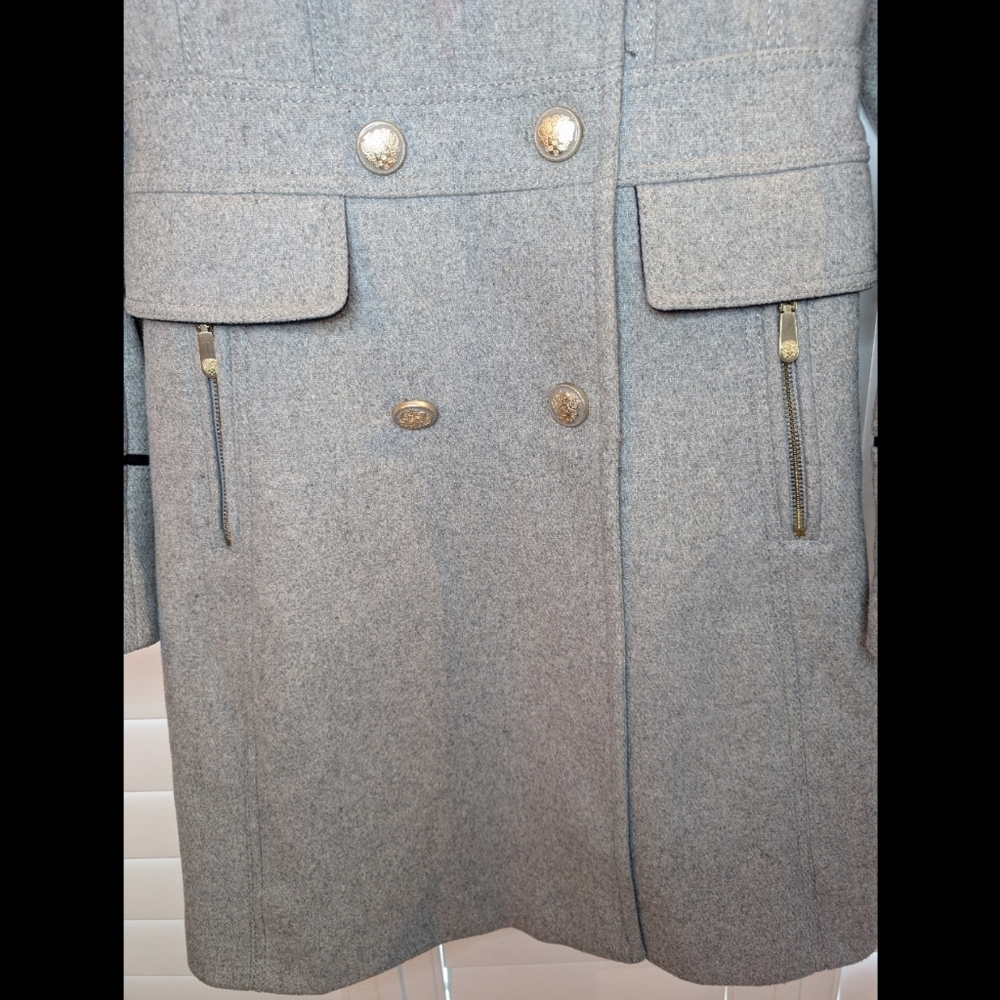 Vince Camuto Grey Wool Blend Double-Breasted Coat – Size Small - Picture 7 of 16